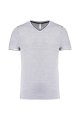 Heren T-shirt V Hals Kariban K374 OXFORD GREY-NAVY-WHITE